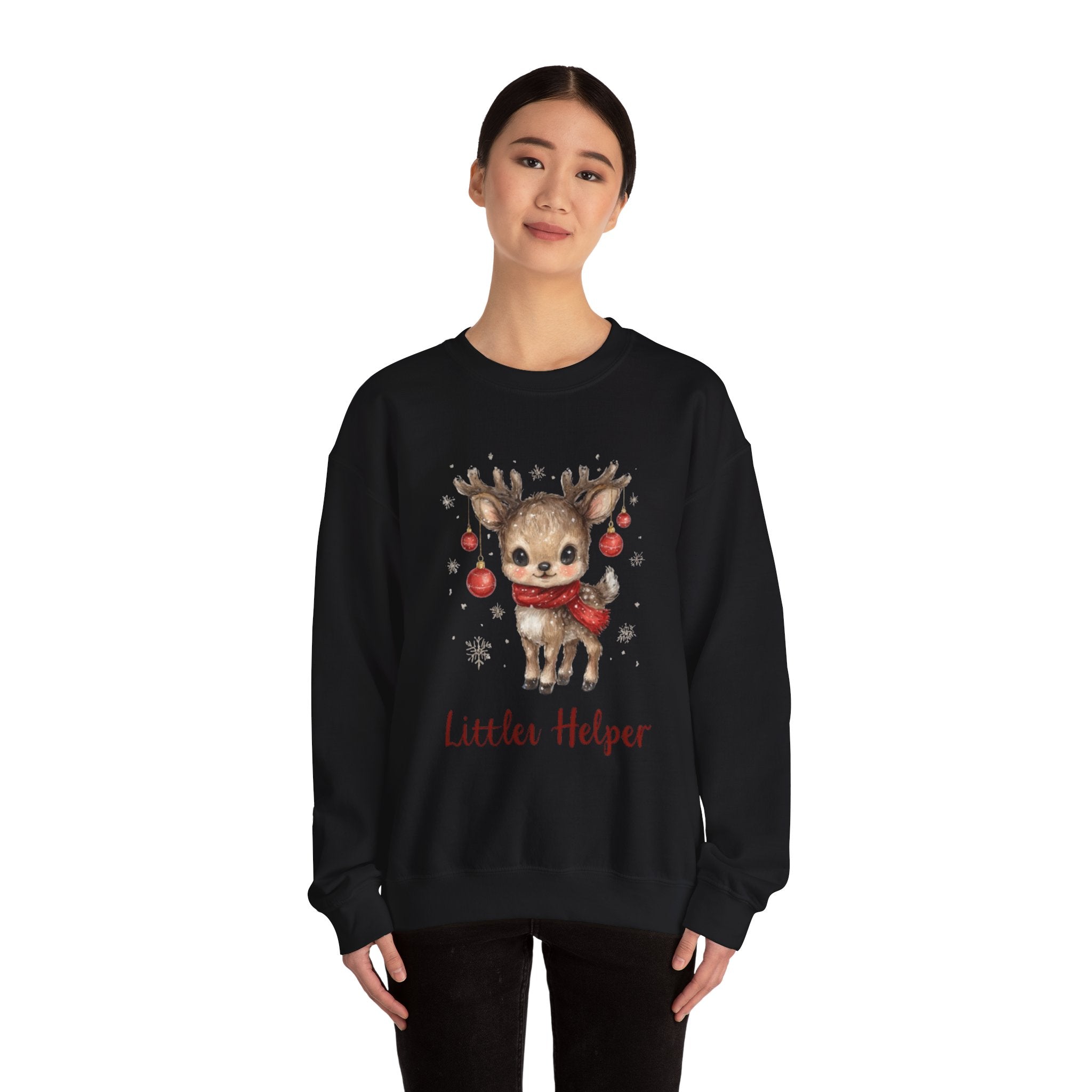 Cute Reindeer 'Little Helper' Sweatshirt – Kids Christmas Crewneck