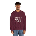Crewneck Sweatshirt — "Santa's Side Chick" Holiday Graphic Pullover