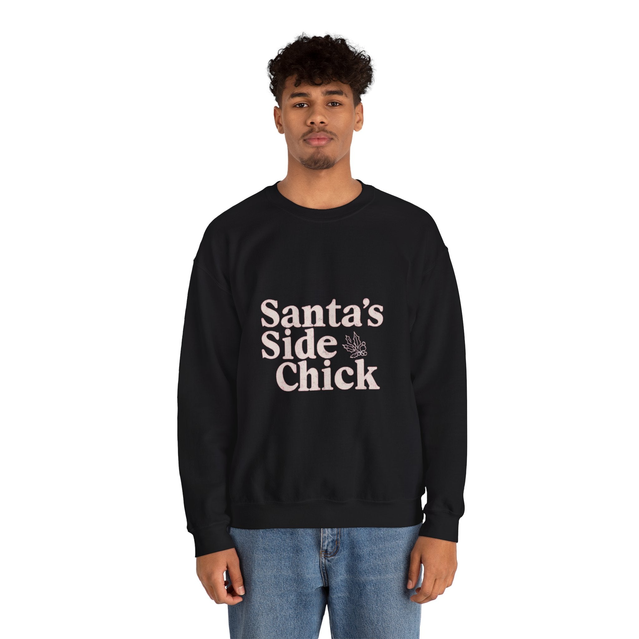 Crewneck Sweatshirt — "Santa's Side Chick" Holiday Graphic Pullover
