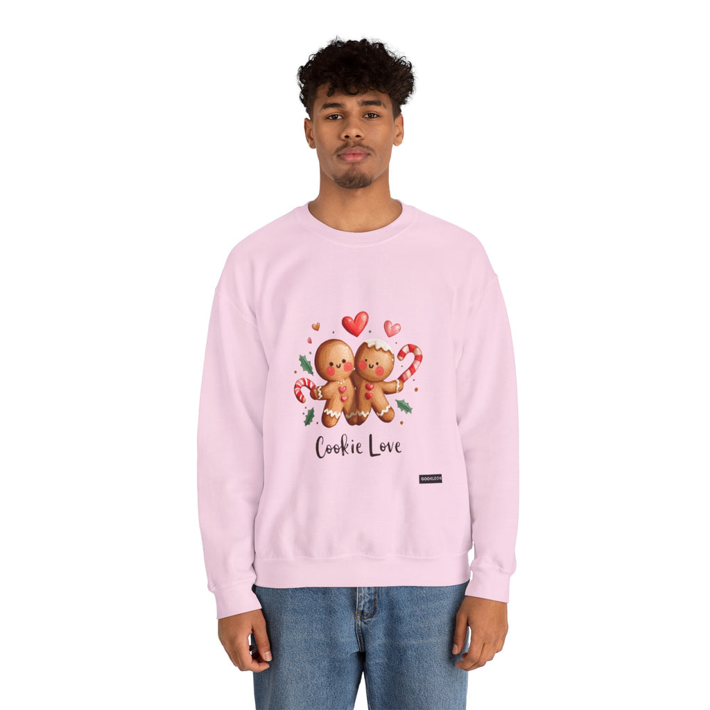 Crewneck Sweatshirt — 'Cookie Love' Cute Gingerbread Couple Holiday Pullover