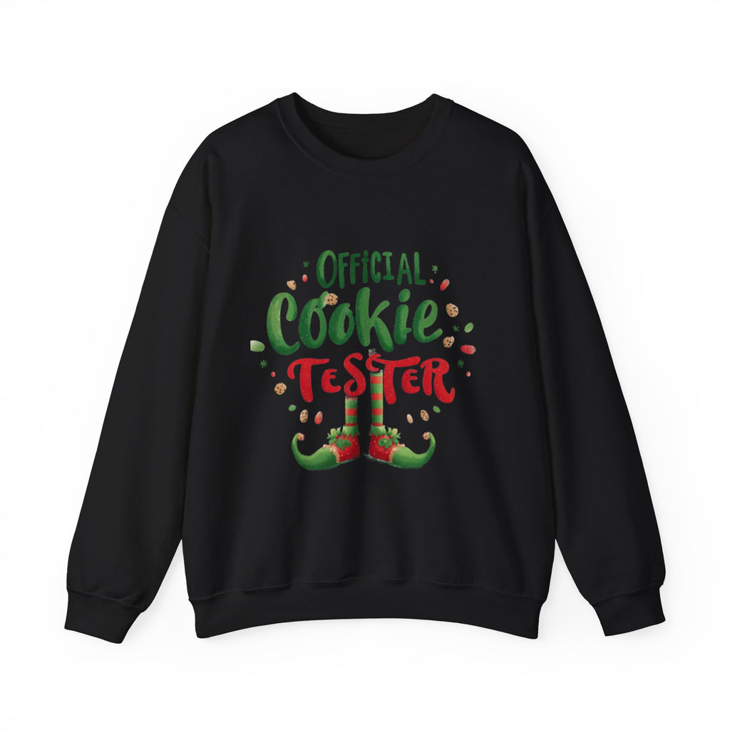 Sweatshirt — "Official Cookie Tester" Christmas Sweatshirt (Holiday Elf Cookie Taster)