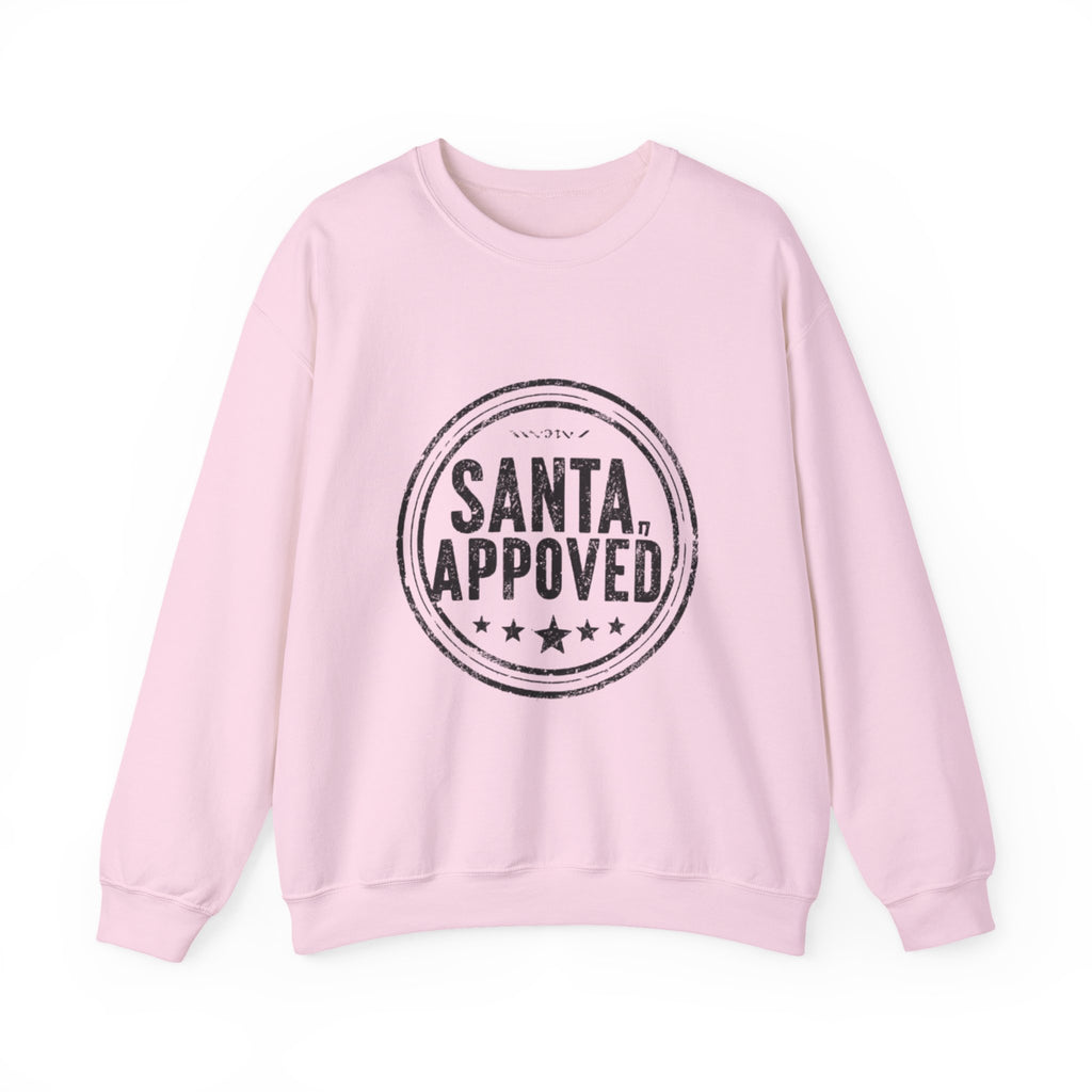 Santa Approved Crewneck Sweatshirt - Vintage Christmas Stamp Design