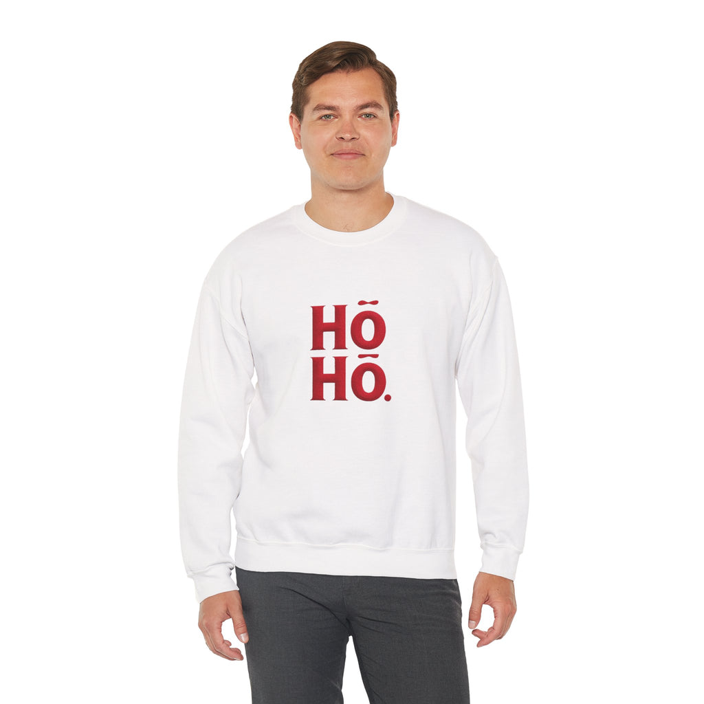 Holiday Crewneck Sweatshirt – Red “HŌ HŌ.” Christmas Sweater Tee