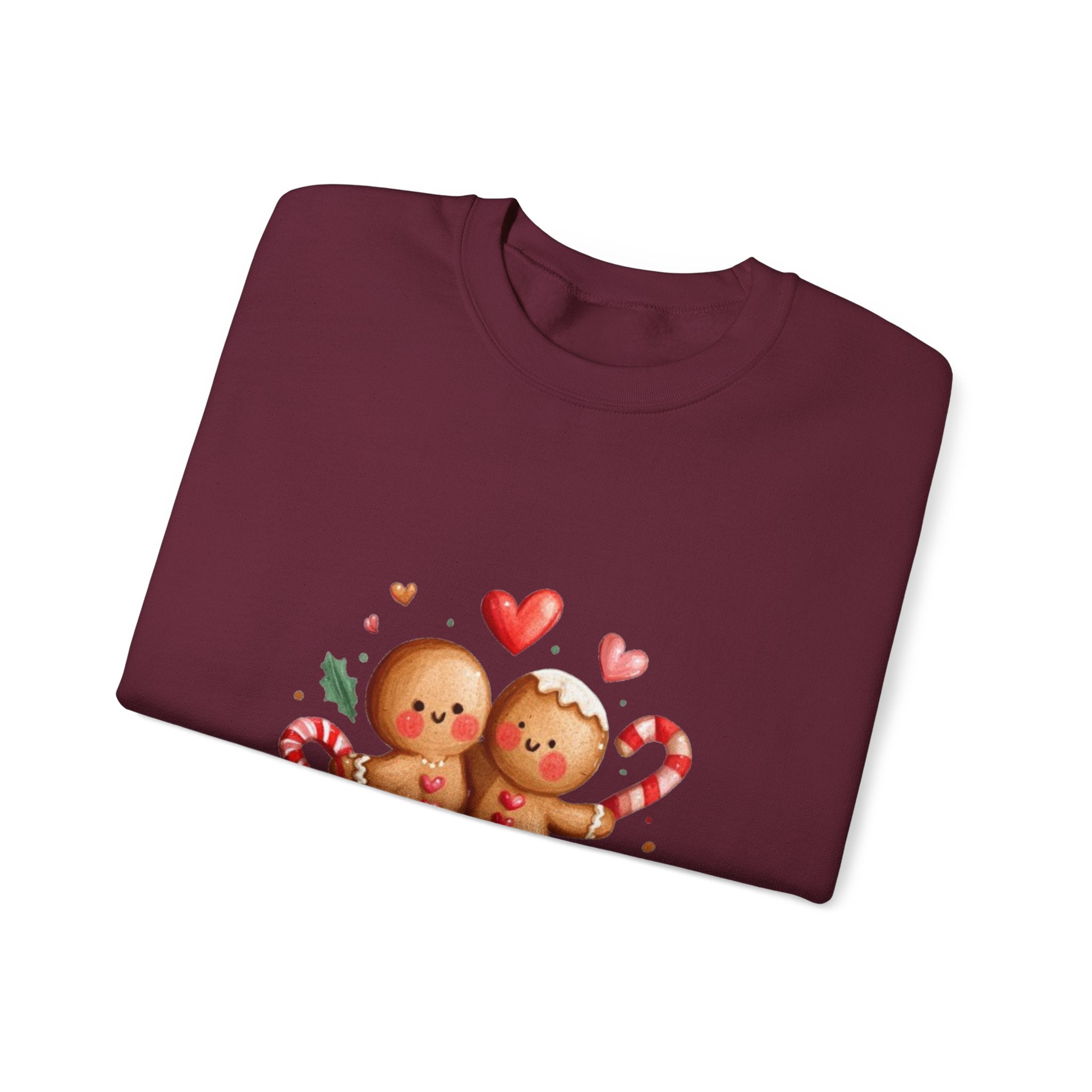 Crewneck Sweatshirt — 'Cookie Love' Cute Gingerbread Couple Holiday Pullover