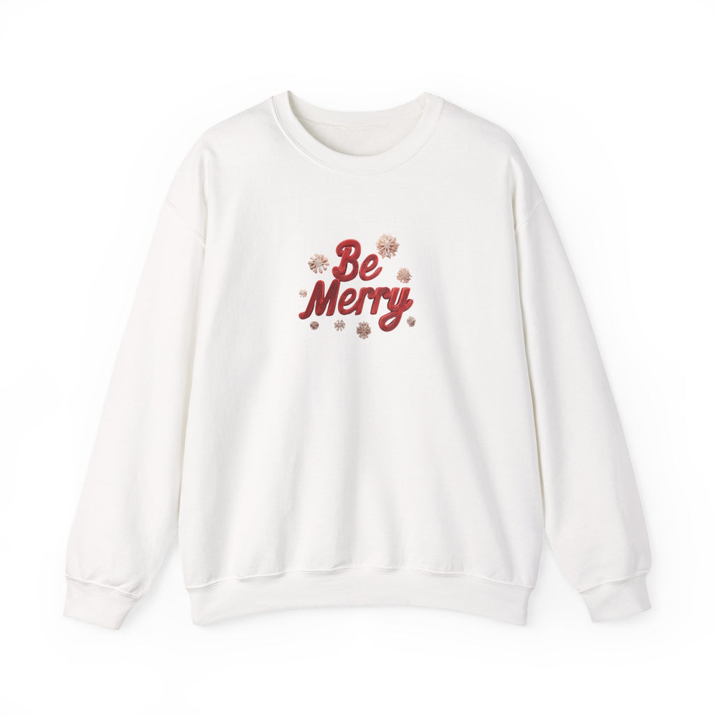 Be Merry Crewneck Sweatshirt — Festive Holiday Graphic Sweatshirt