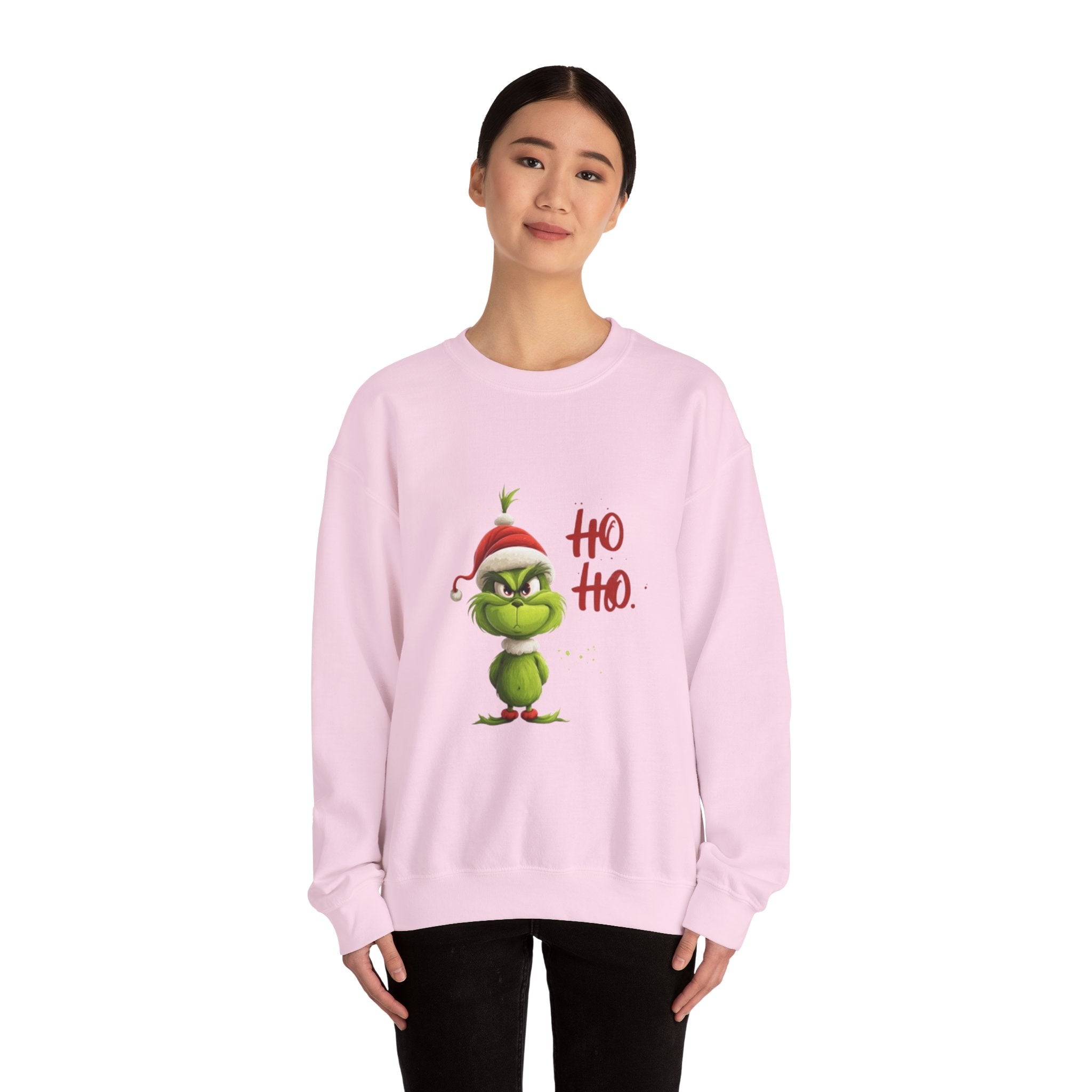 Grumpy Grinch Christmas Sweatshirt – "Ho Ho." Holiday Crewneck