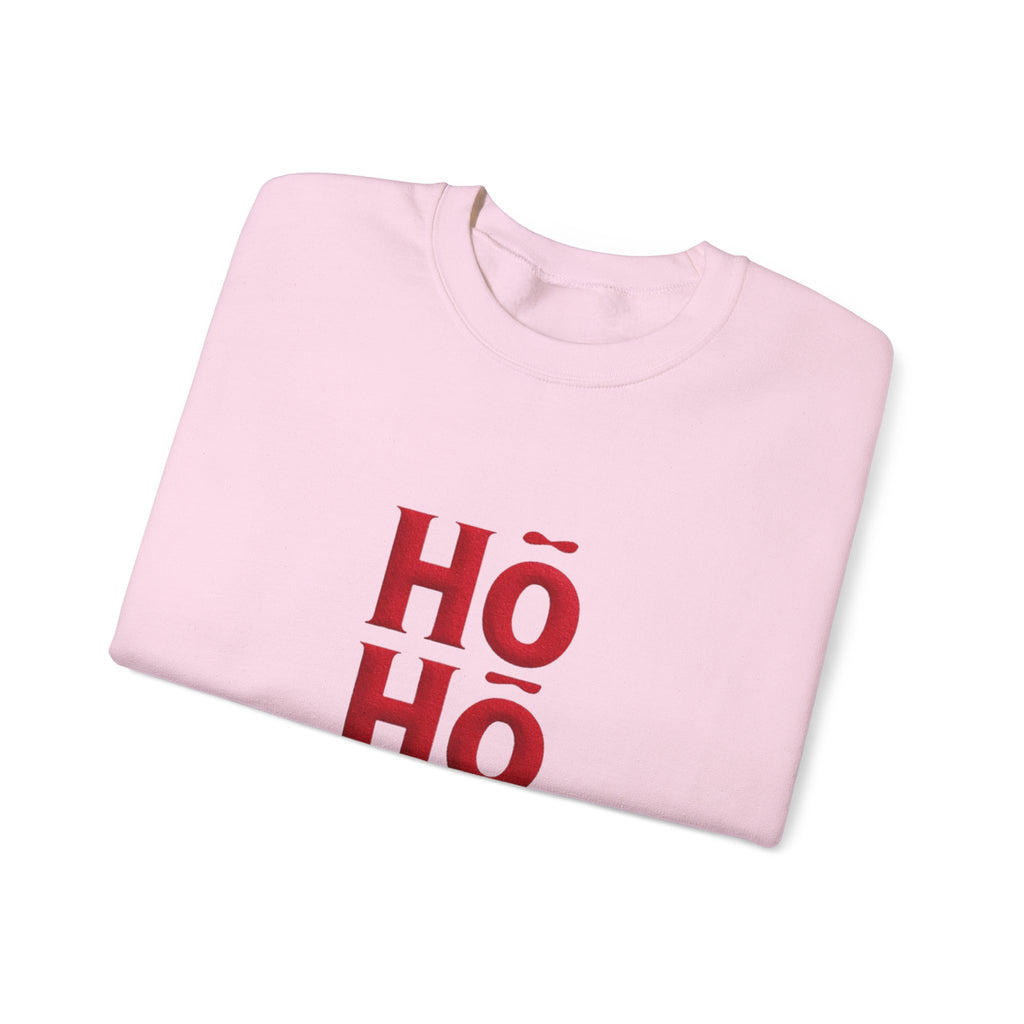 Holiday Crewneck Sweatshirt – Red “HŌ HŌ.” Christmas Sweater Tee