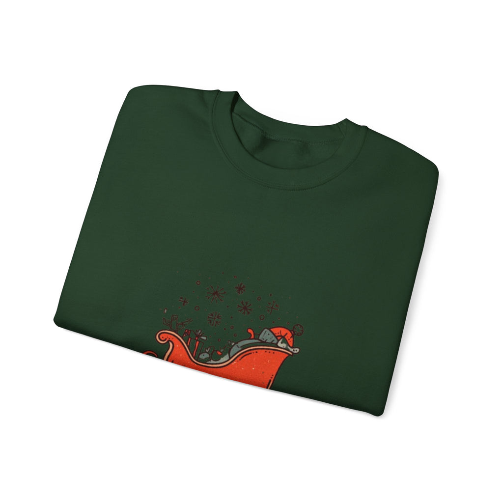 Sweatshirt - 'Sleigh All Day' Red Santa Sleigh Christmas Crewneck