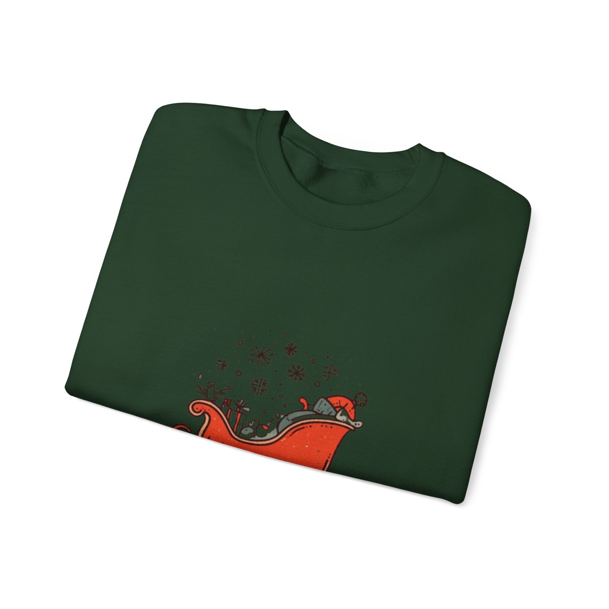 Sweatshirt - 'Sleigh All Day' Red Santa Sleigh Christmas Crewneck
