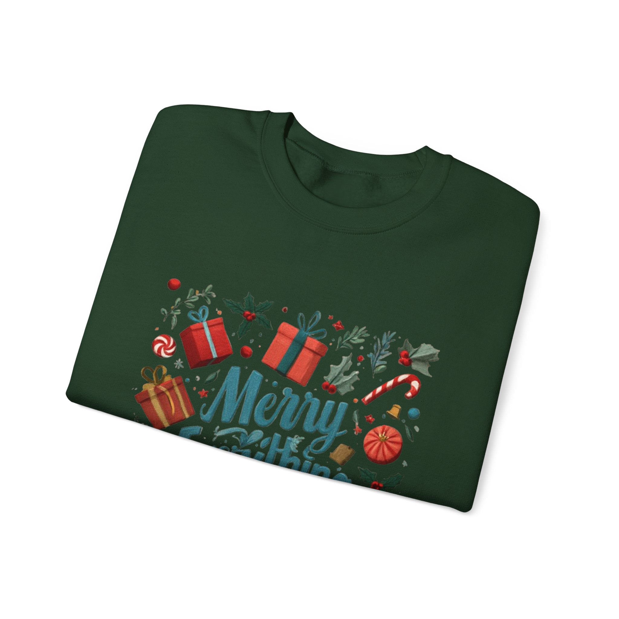Crewneck Sweatshirt - Merry Everything Holiday Graphic Sweatshirt
