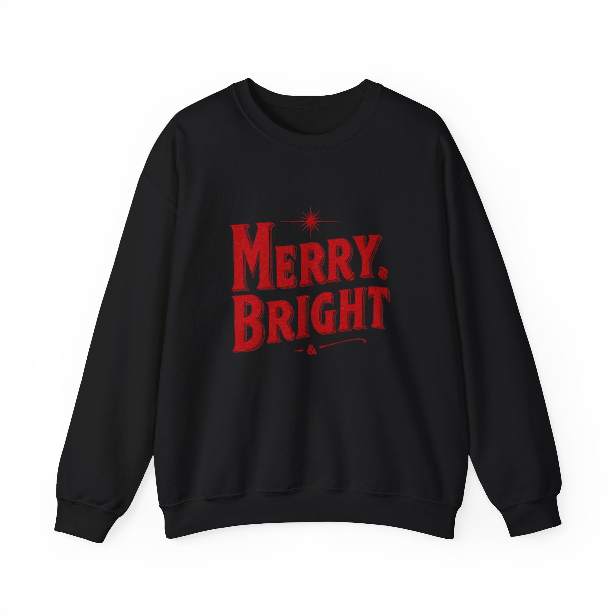 Merry & Bright Crewneck Sweatshirt — Vintage Holiday Graphic