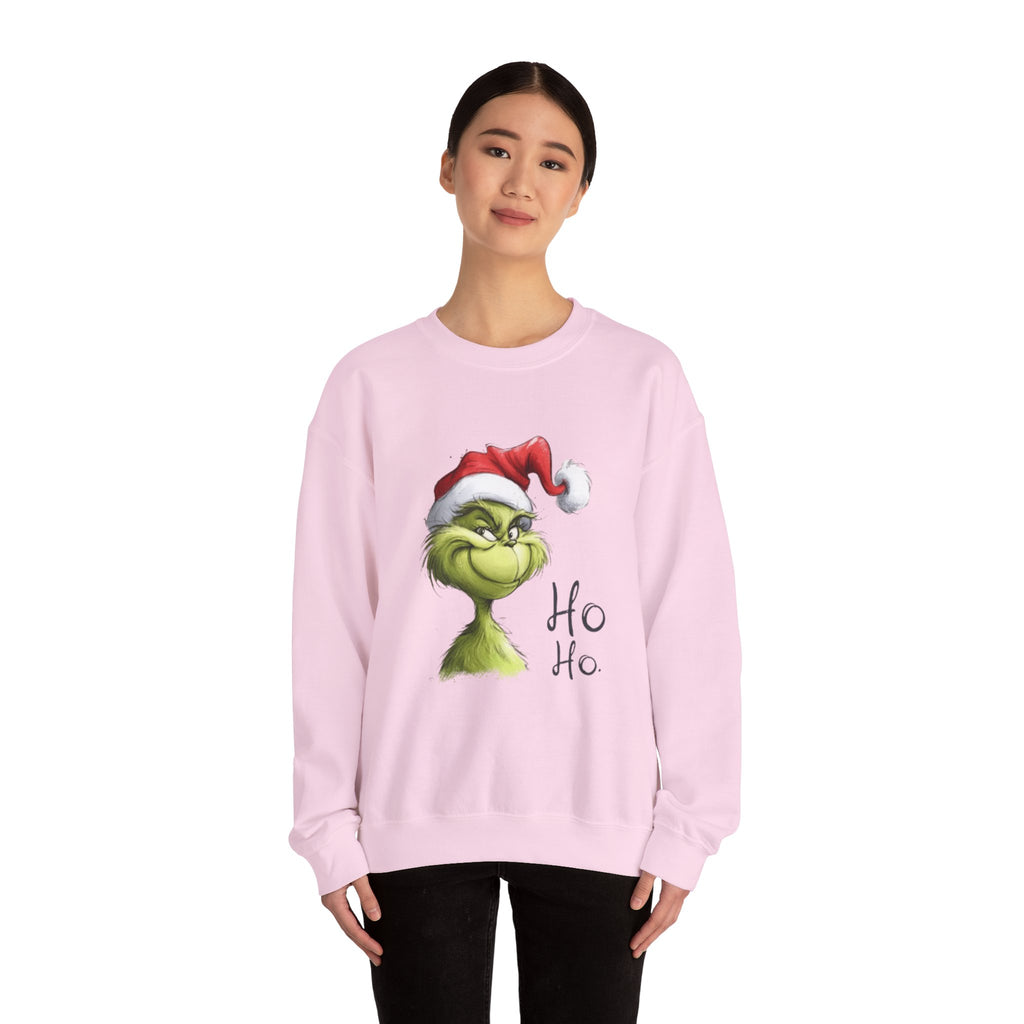 Grinch Santa Crewneck Sweatshirt — 'Ho Ho' Holiday Sweater