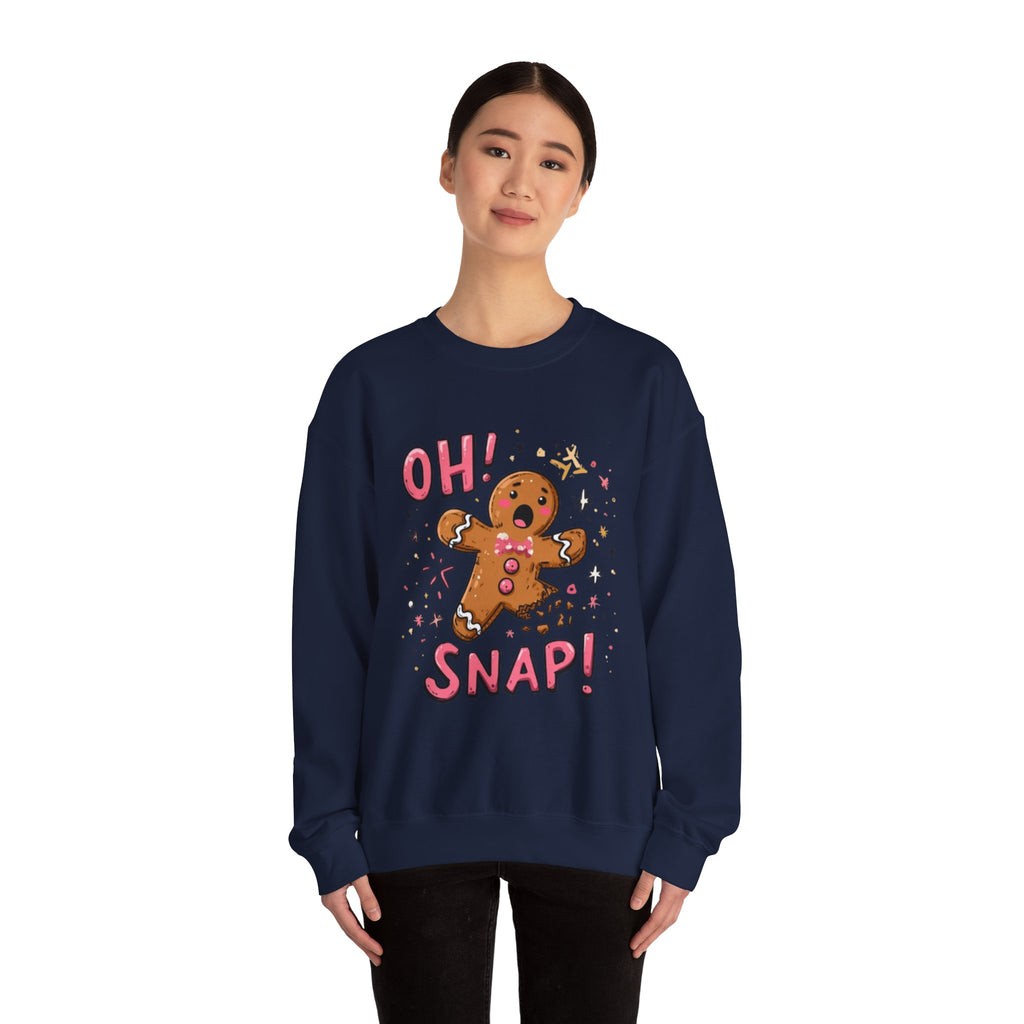 Gingerbread "Oh! Snap!" Crewneck Sweatshirt — Funny Holiday Christmas Sweater