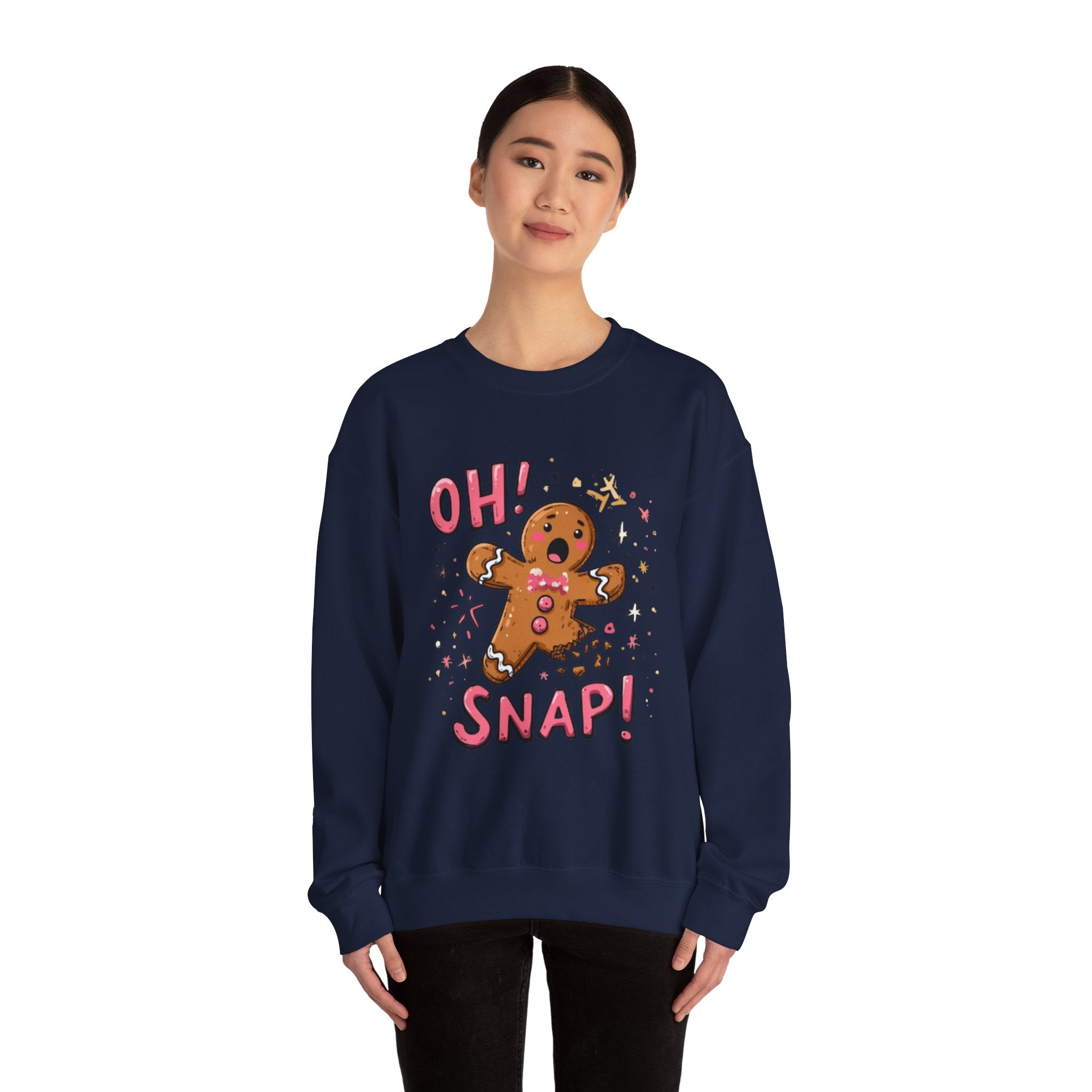 Gingerbread "Oh! Snap!" Crewneck Sweatshirt — Funny Holiday Christmas Sweater