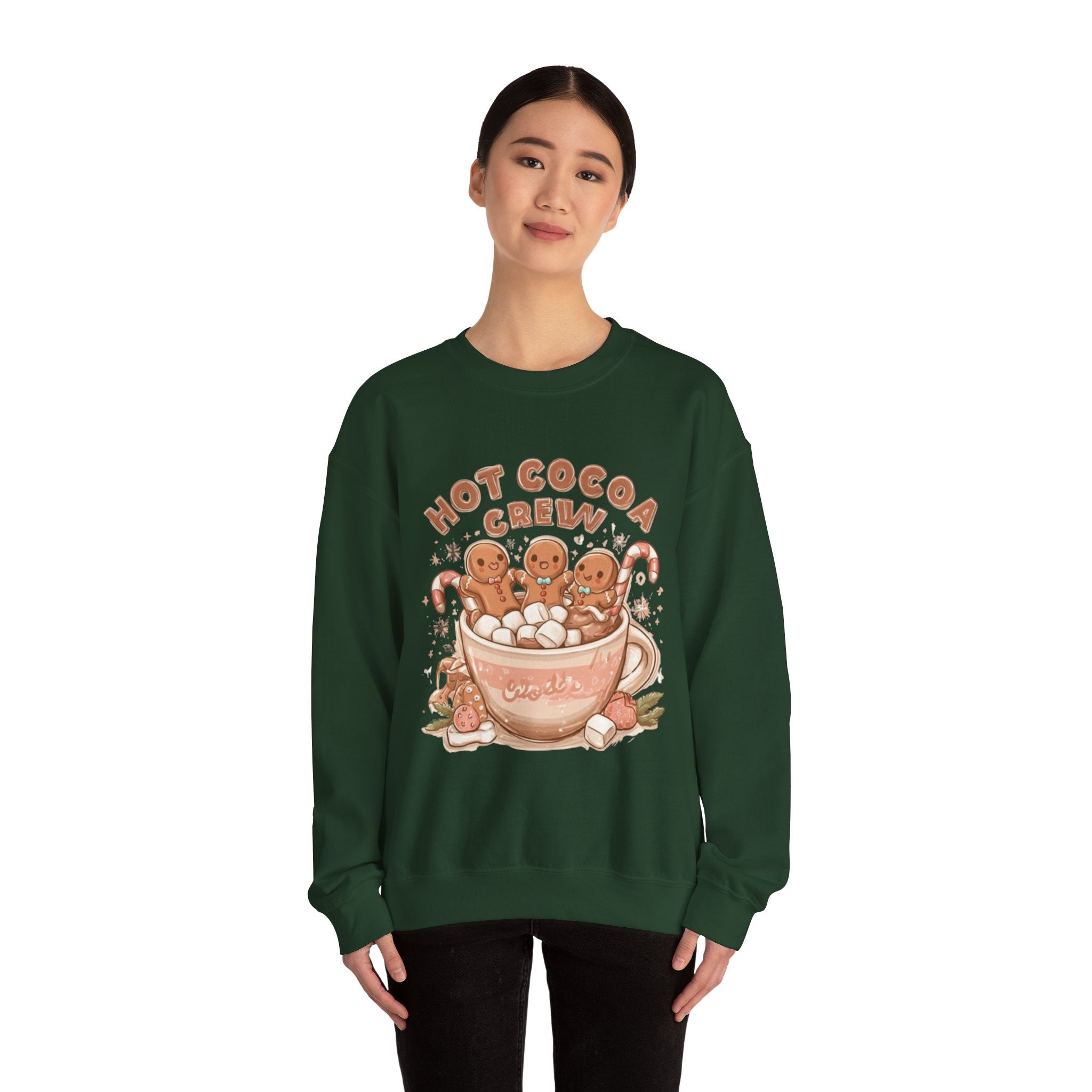 Hot Cocoa Crew Sweatshirt — Cute Gingerbread Mug Holiday Pullover