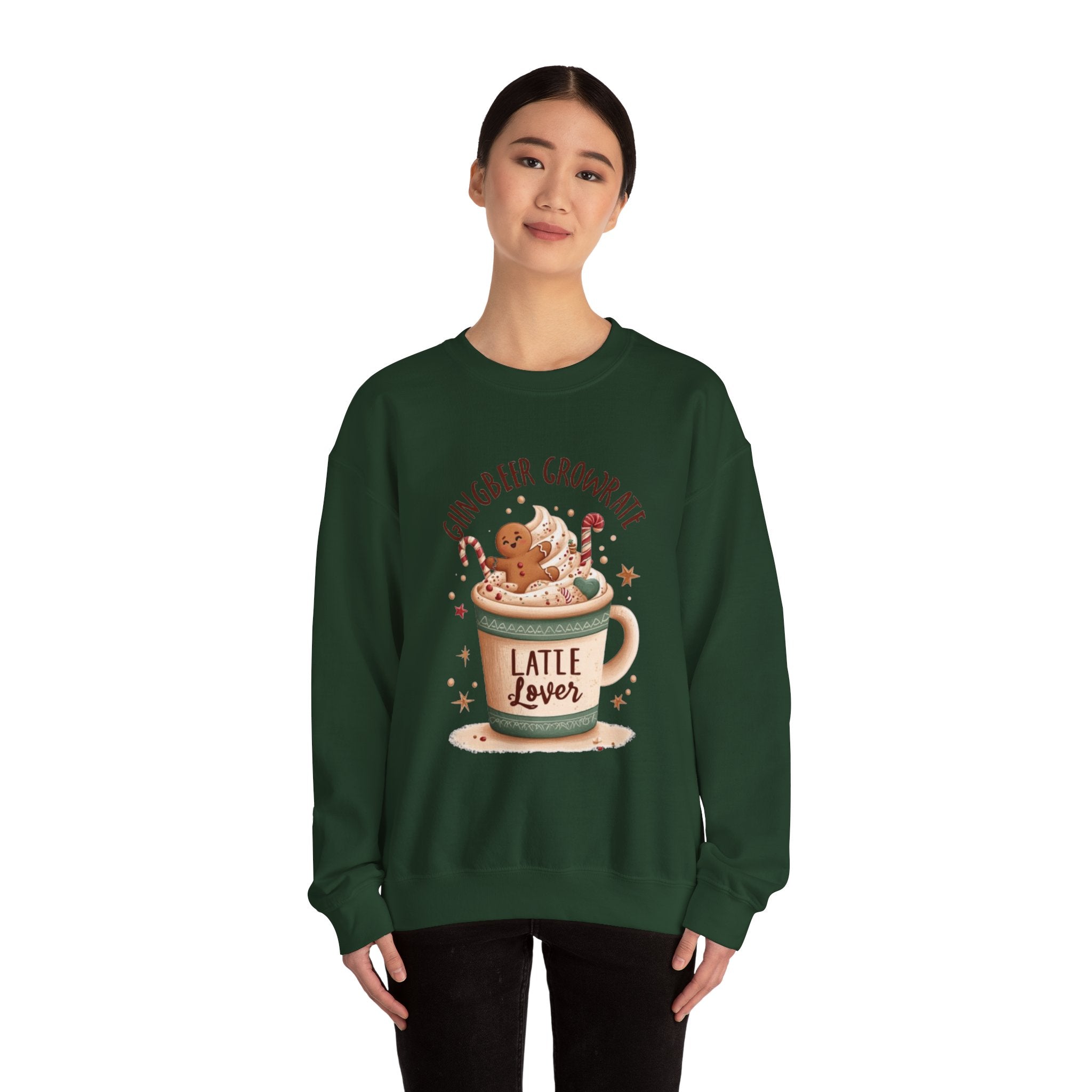 Gingerbread Hot Cocoa Sweatshirt — "Ginger Beer Grownrath" Latte Lover Crewneck