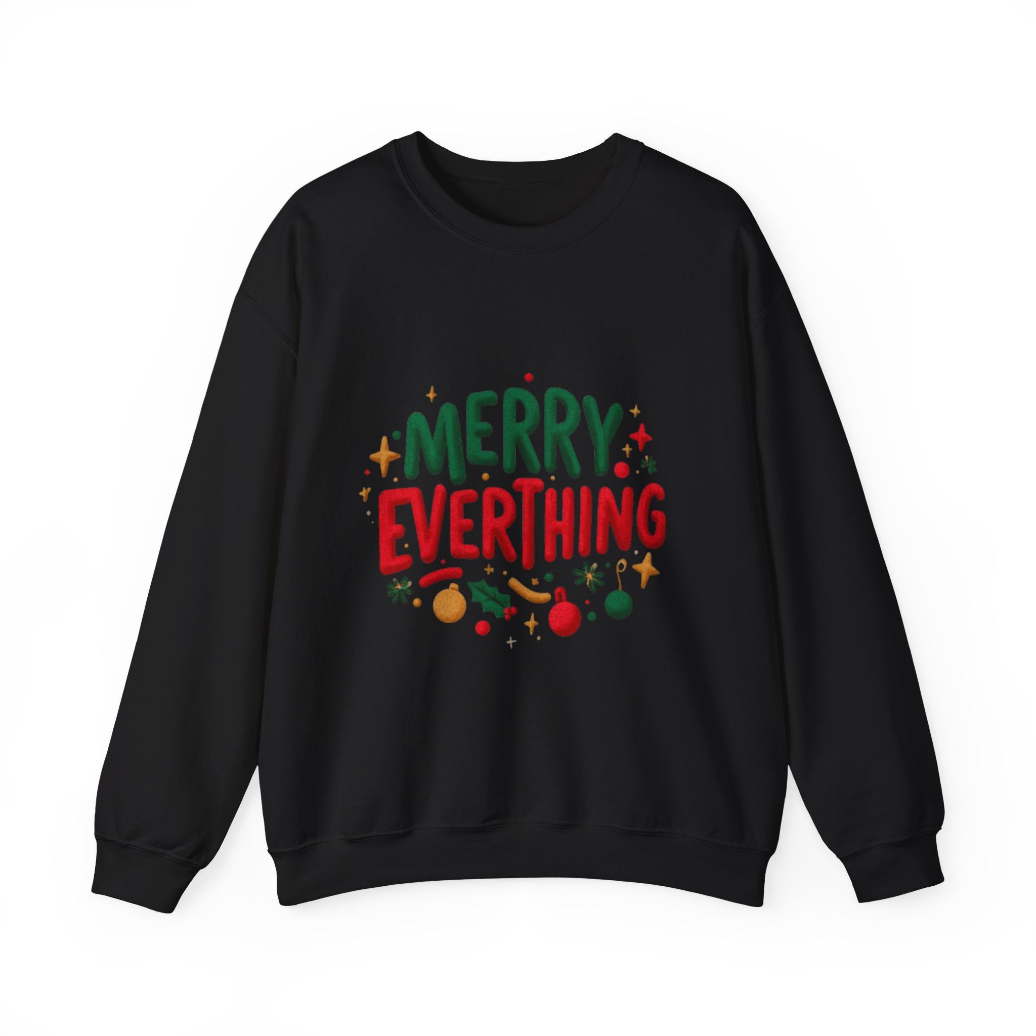 Merry Everything Crewneck Sweatshirt — Festive Holiday Graphic Pullover