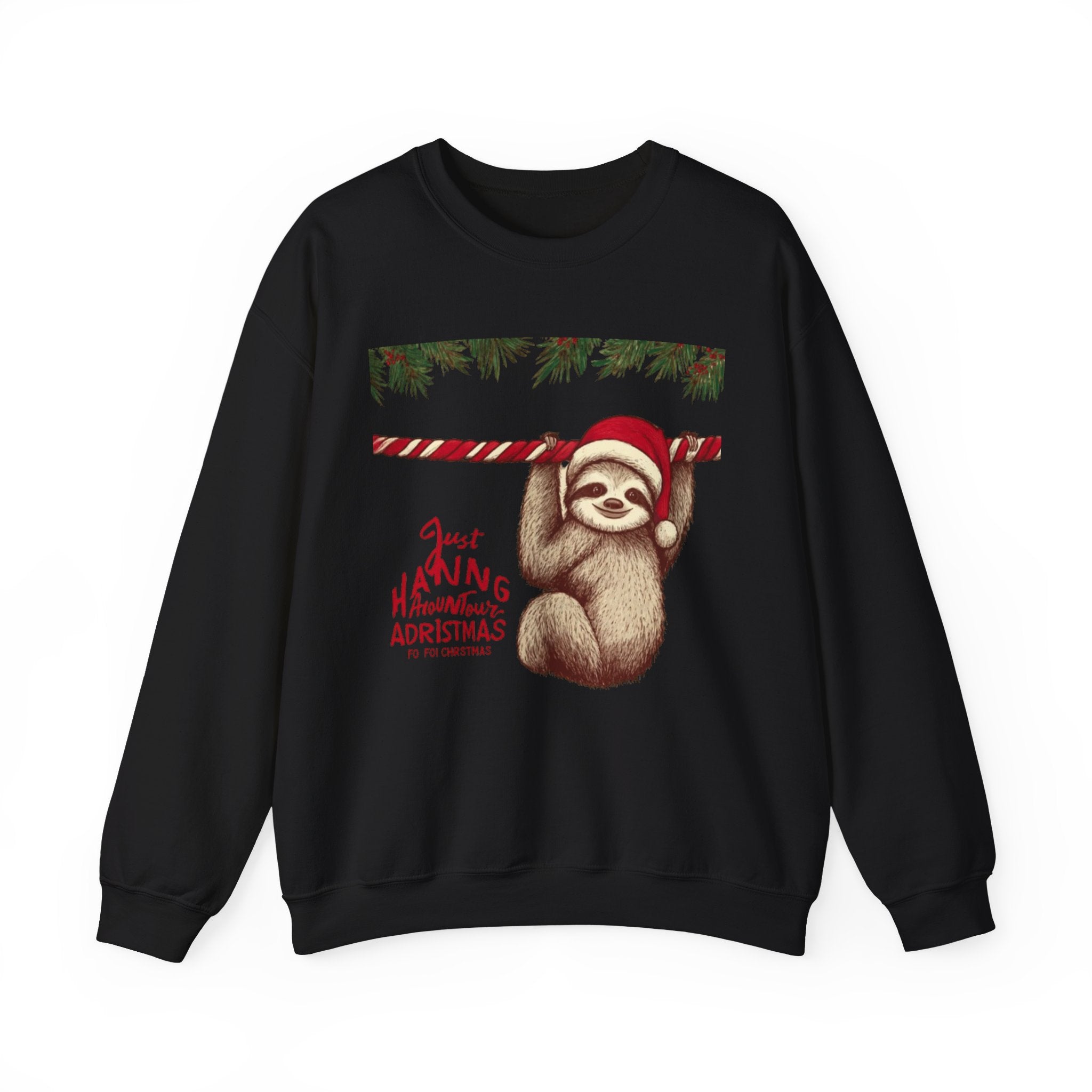 Christmas Sloth Crewneck Sweatshirt – "Just Hanging with My Advent-Christmas" Holiday Sweatshirt