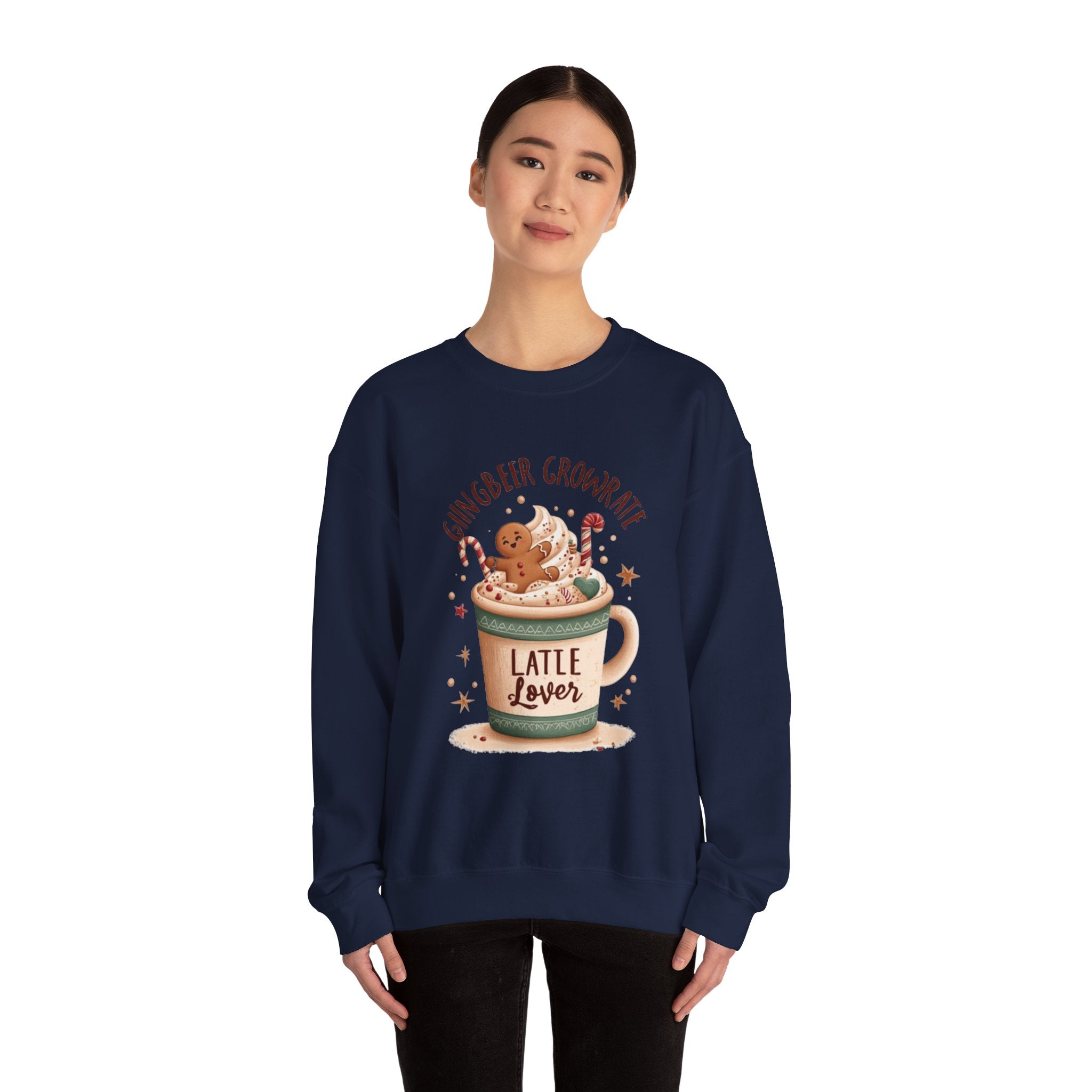 Gingerbread Hot Cocoa Sweatshirt — "Ginger Beer Grownrath" Latte Lover Crewneck