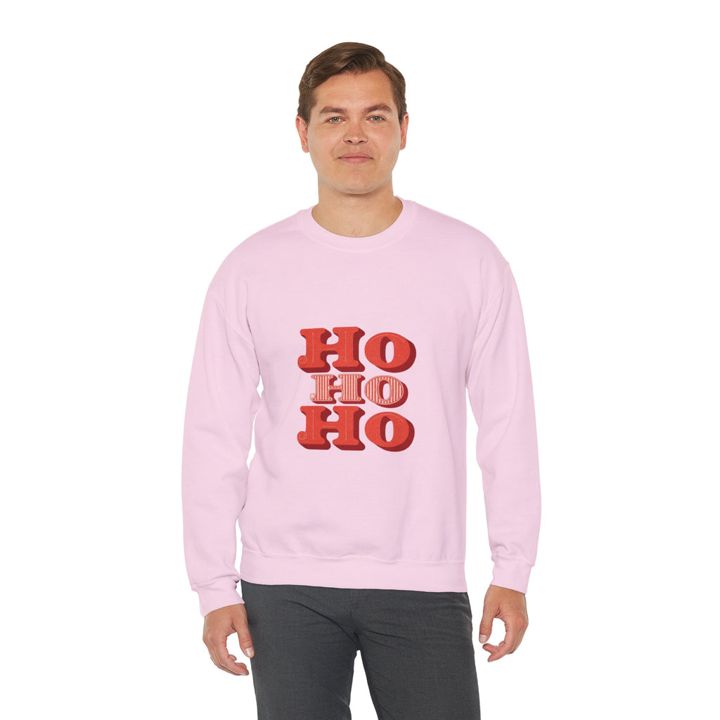 Holiday Crewneck Sweatshirt – Retro 'HO HO HO' Christmas Sweatshirt