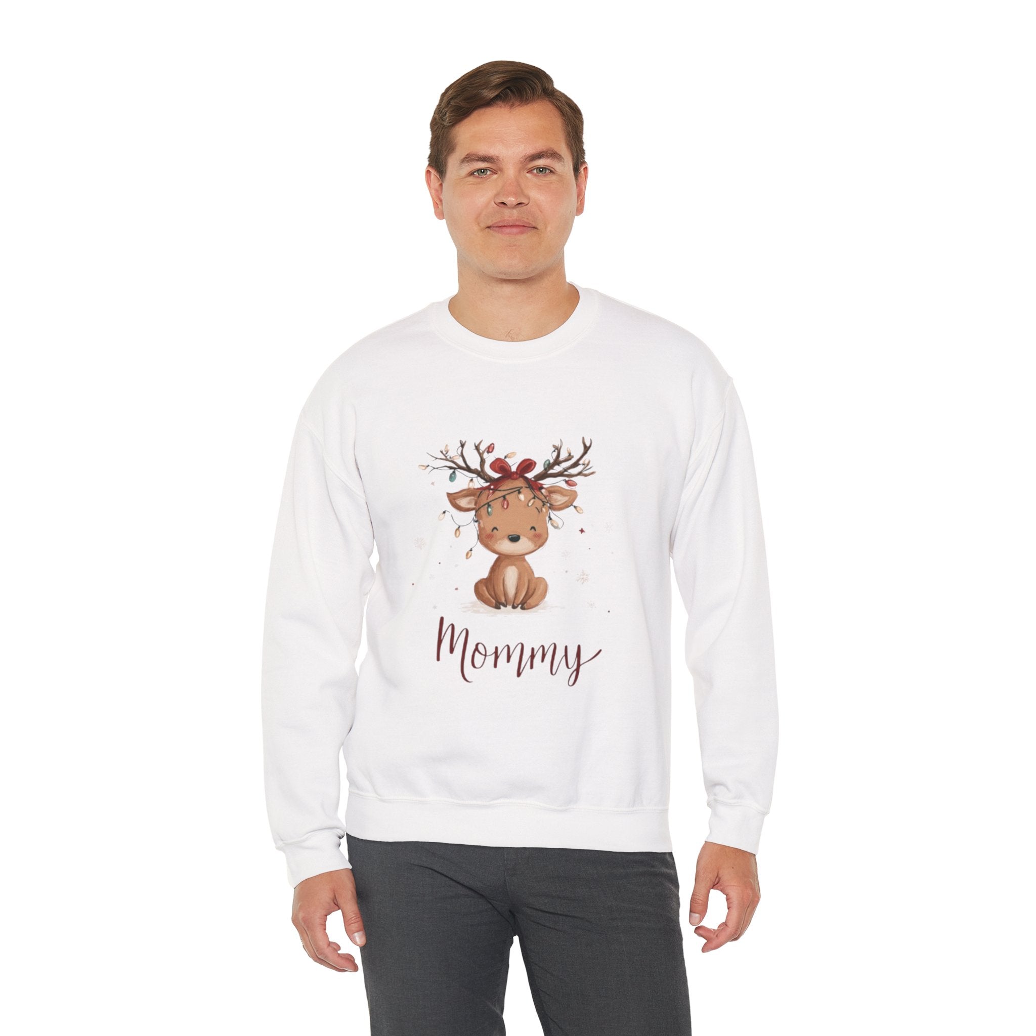 Mommy Reindeer Sweatshirt — Cute Woodland Mama Holiday Crewneck