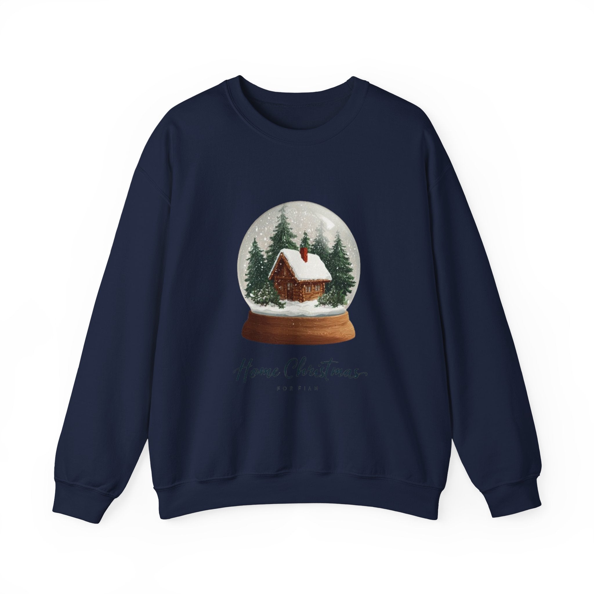 Christmas Snow Globe Sweatshirt – “Home Christmas” Cabin Crewneck