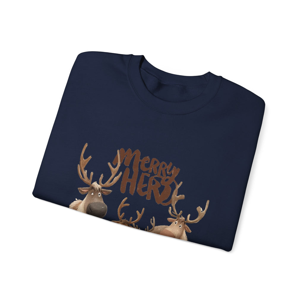 Merry Herd Reindeer Crewneck Sweatshirt