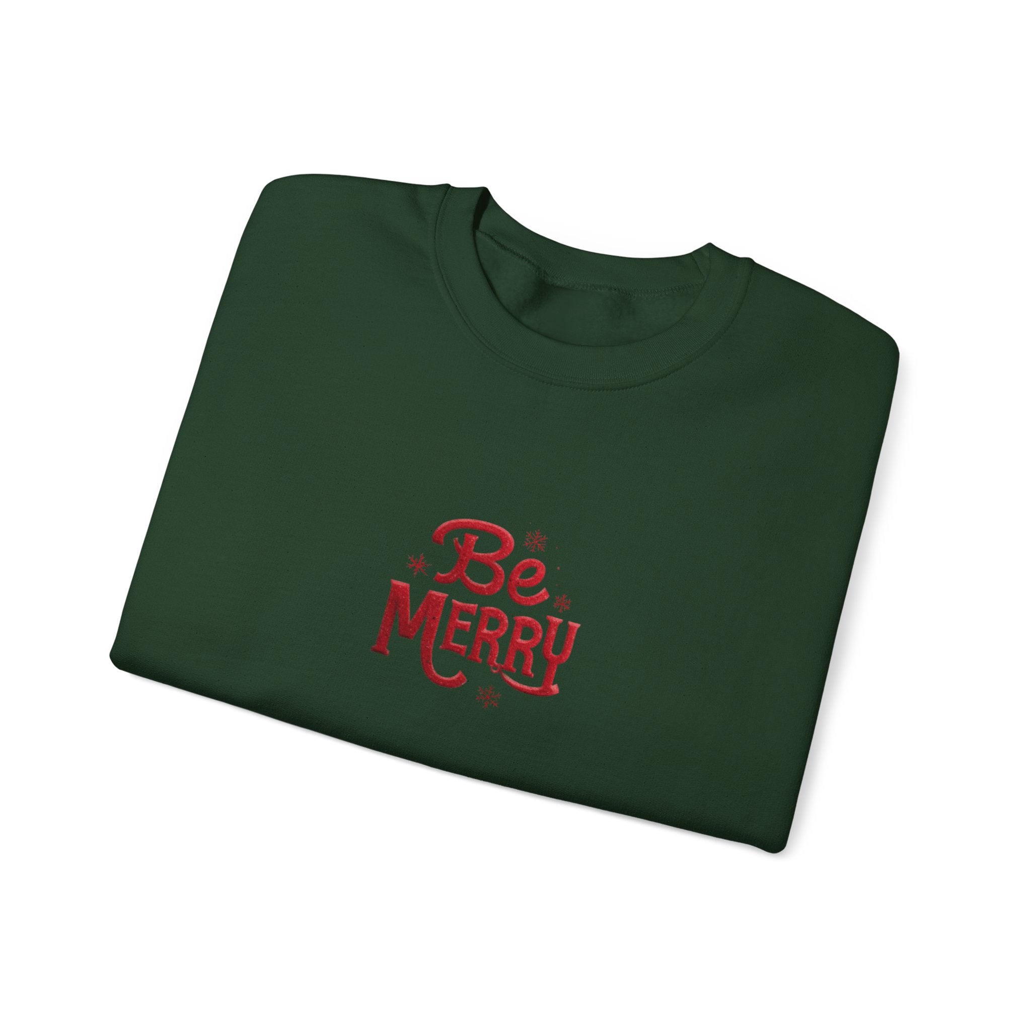 Be Merry Crewneck Sweatshirt — Holiday Cozy Christmas Sweater