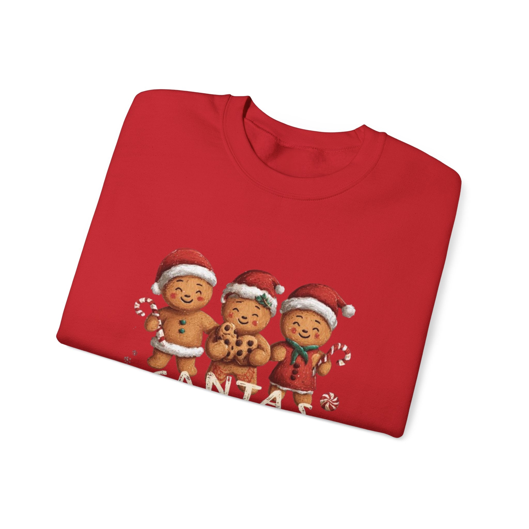 Santa's Cookies Crewneck Sweatshirt — 'Santa's Cookies Cookie Crew' Gingerbread Holiday Pullover