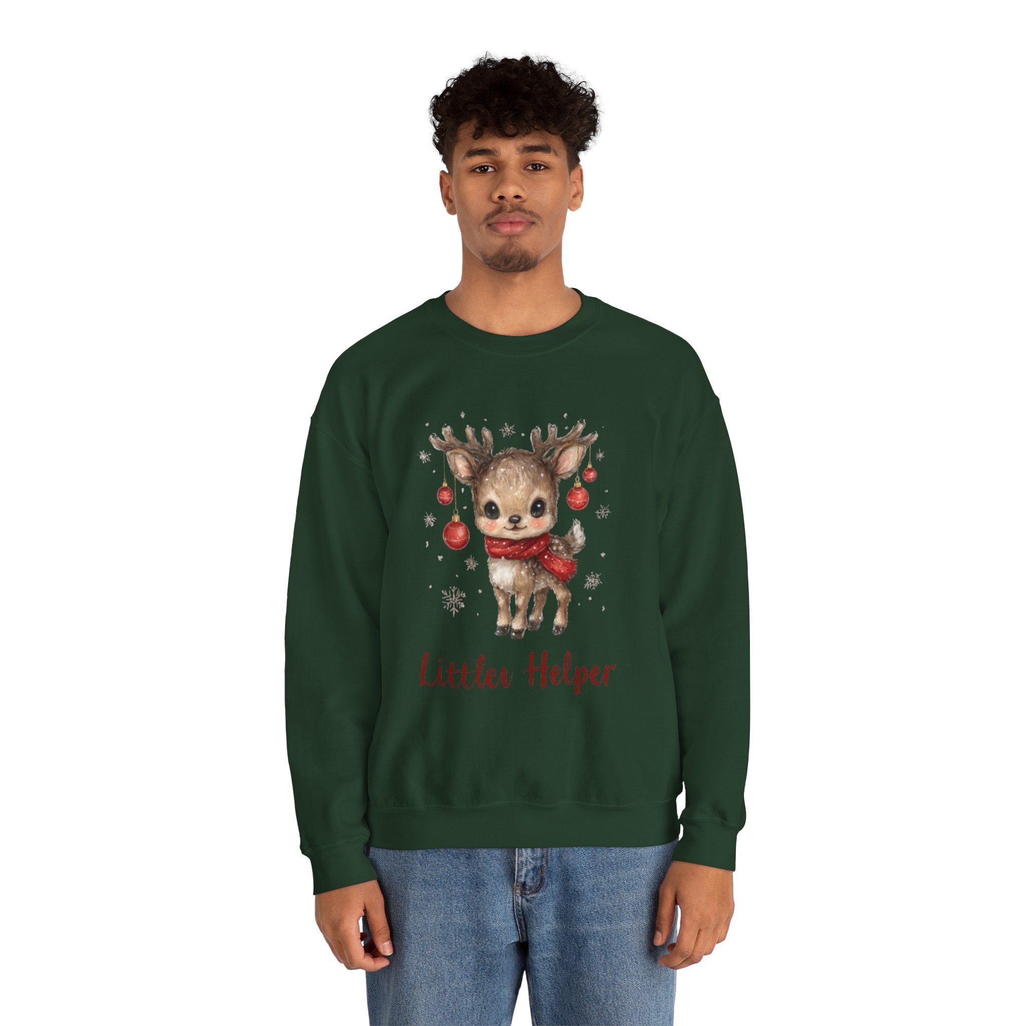 Cute Reindeer 'Little Helper' Sweatshirt – Kids Christmas Crewneck