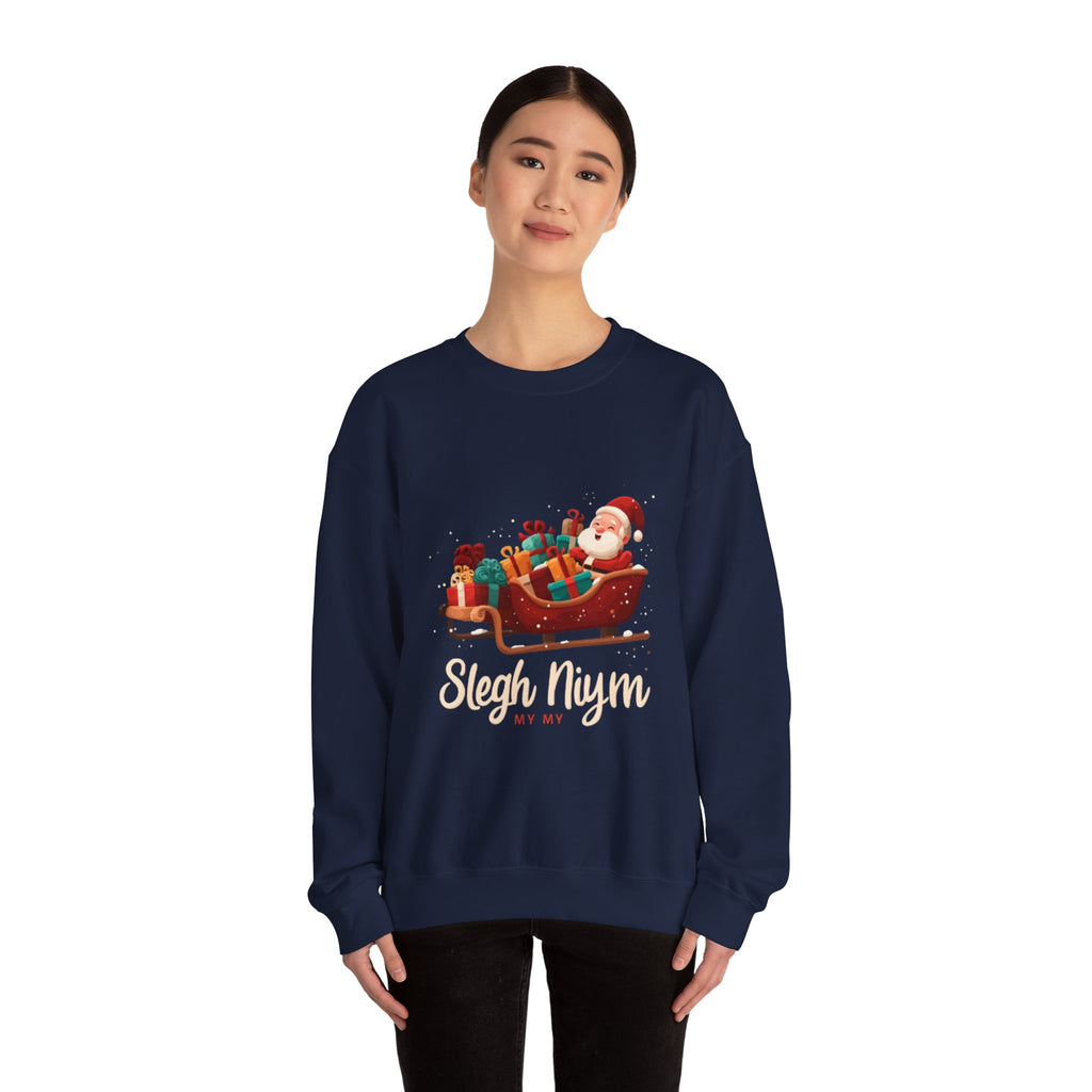 Christmas Santa Sleigh Crewneck Sweatshirt — "Sleigh Niym" Holiday Graphic