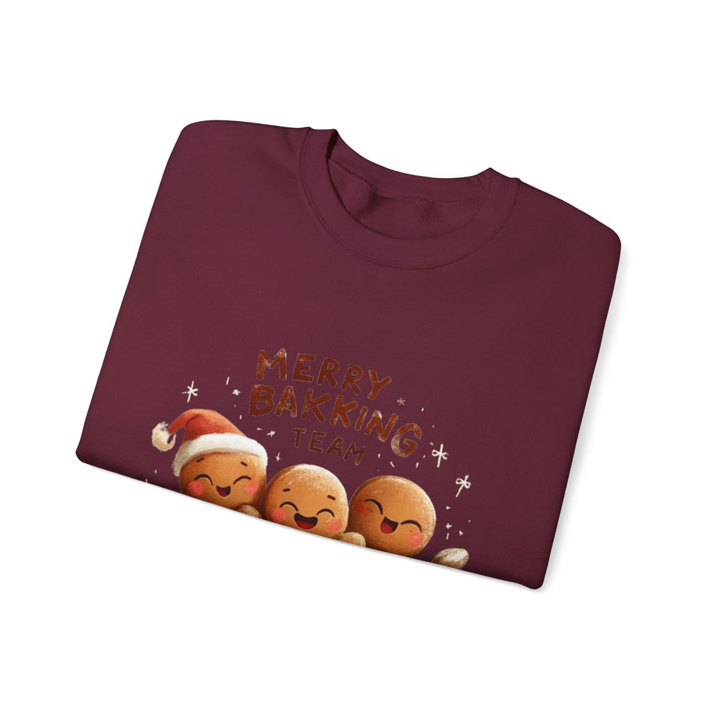 Holiday Sweatshirt - "Merry Baking Team" Gingerbread Crewneck
