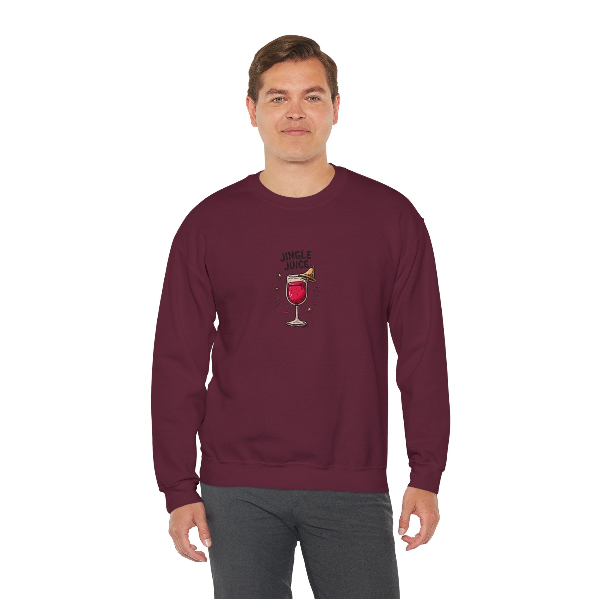 Crewneck Sweatshirt – "Jingle Juice" Wine Glass Holiday Graphic