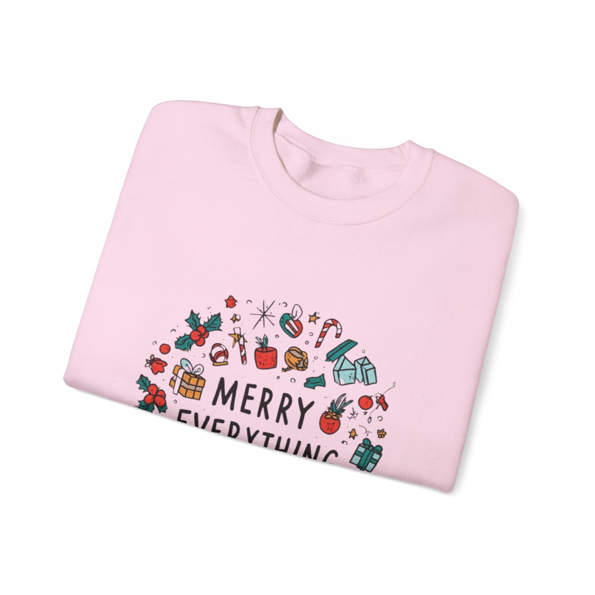 Merry Everything Crewneck Sweatshirt — Holiday Graphic Pullover