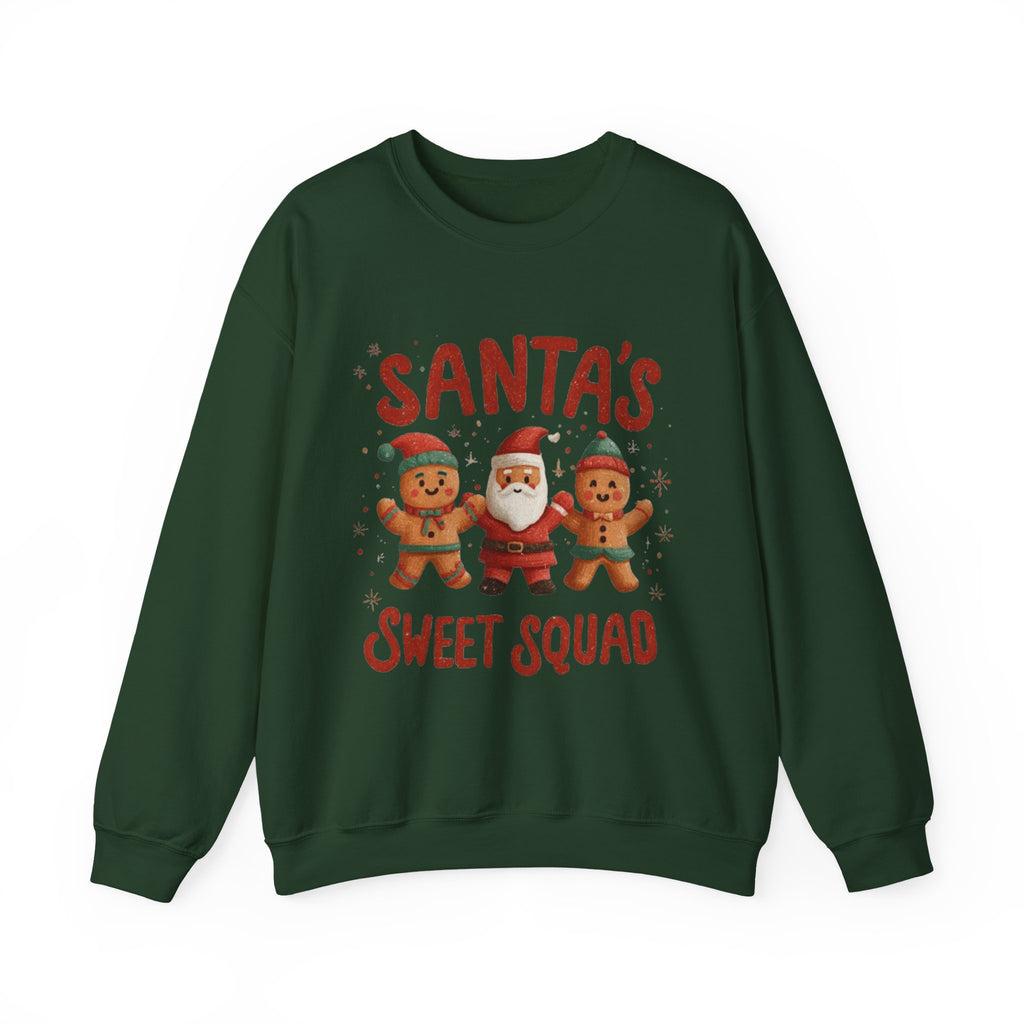 Christmas Sweatshirt - "Santa's Sweet Squad" Gingerbread & Santa Holiday Crewneck
