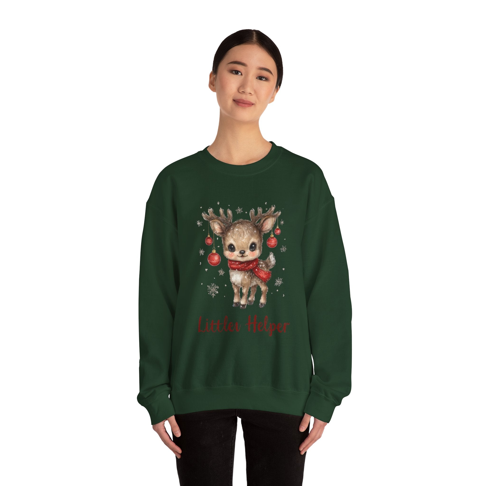 Cute Reindeer 'Little Helper' Sweatshirt – Kids Christmas Crewneck