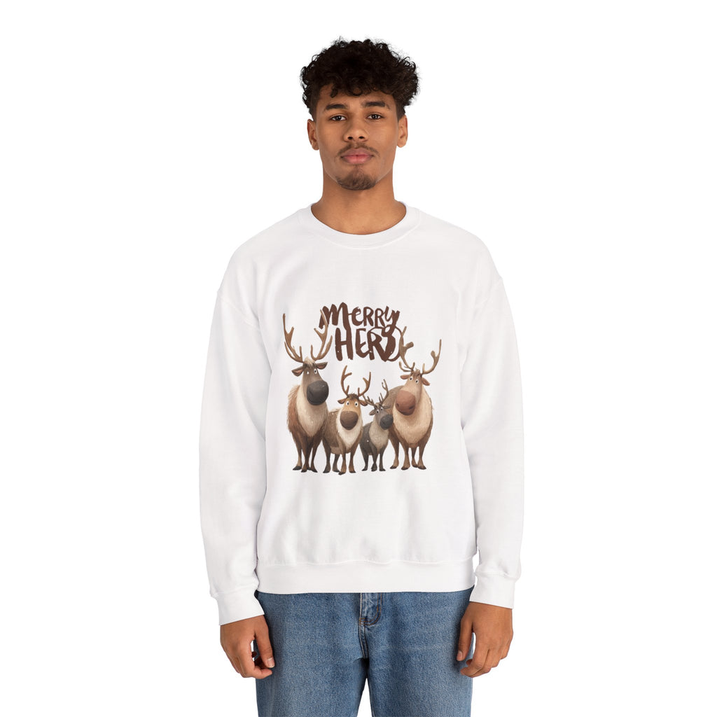 Merry Herd Reindeer Crewneck Sweatshirt
