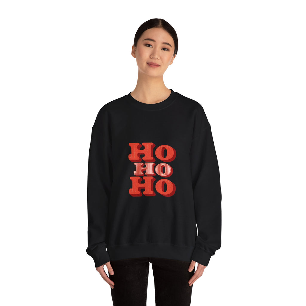 Holiday Crewneck Sweatshirt – Retro 'HO HO HO' Christmas Sweatshirt