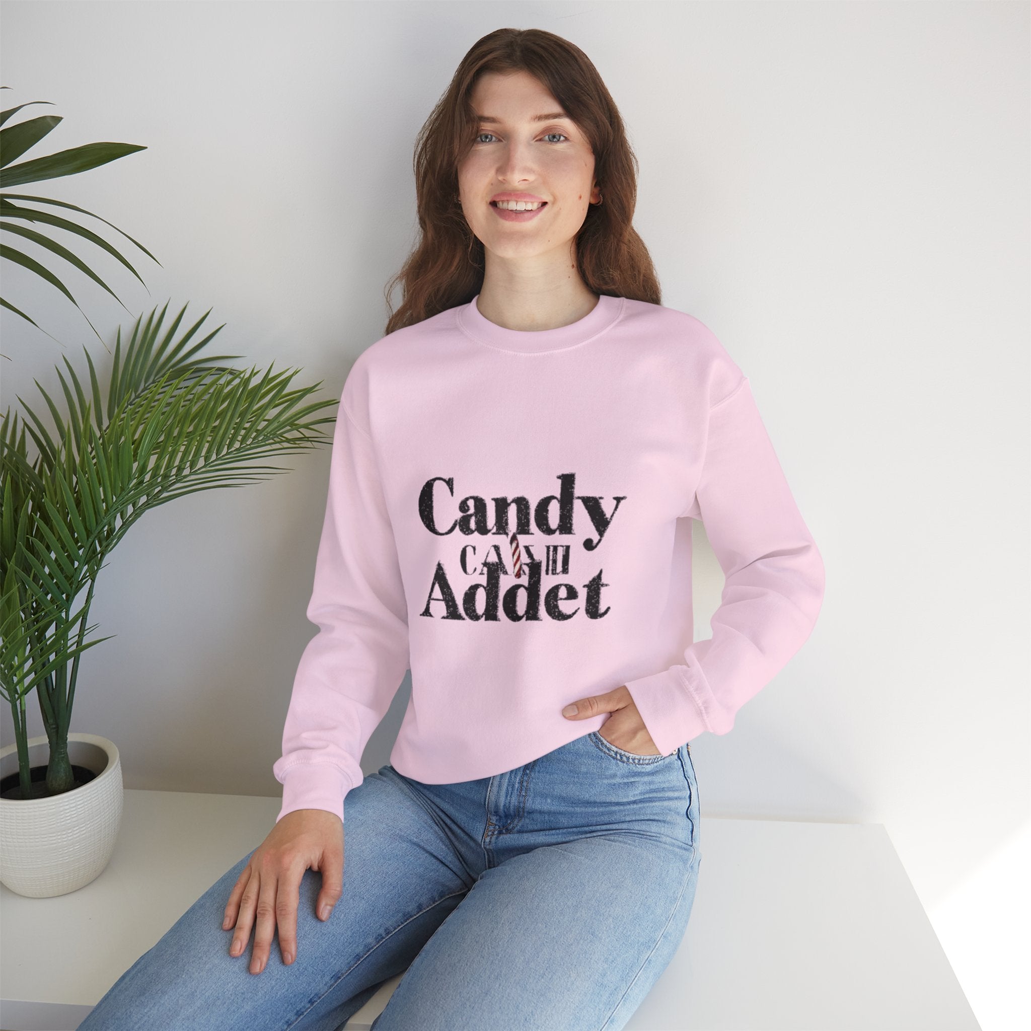Candy Addict Sweatshirt – Retro Typography Candy Lover Crewneck