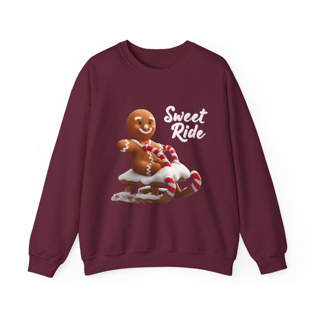 Gingerbread Sled Sweatshirt — "Sweet Ride" Holiday Crewneck