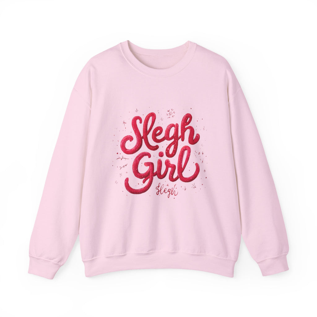 Crewneck Sweatshirt - 'Sleigh Girl' Christmas Graphic Holiday Pullover