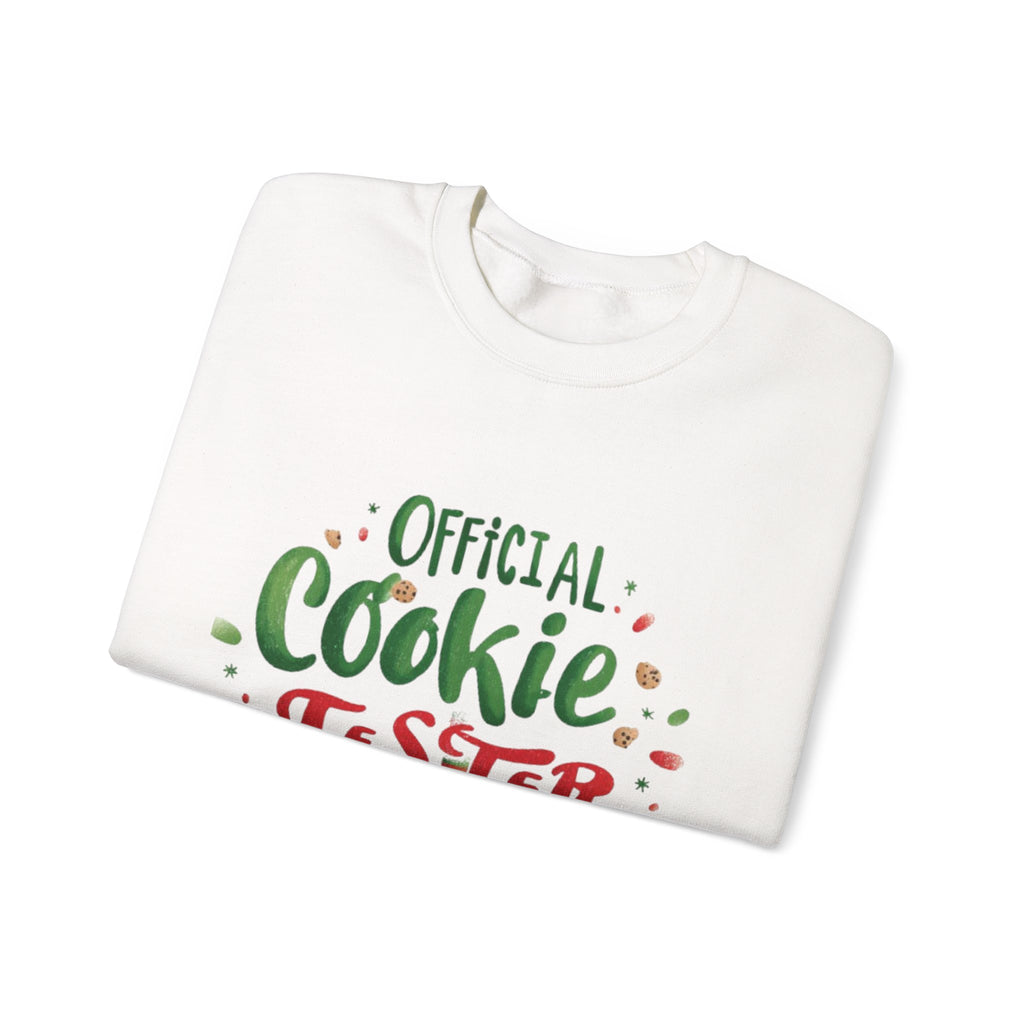 Sweatshirt — "Official Cookie Tester" Christmas Sweatshirt (Holiday Elf Cookie Taster)