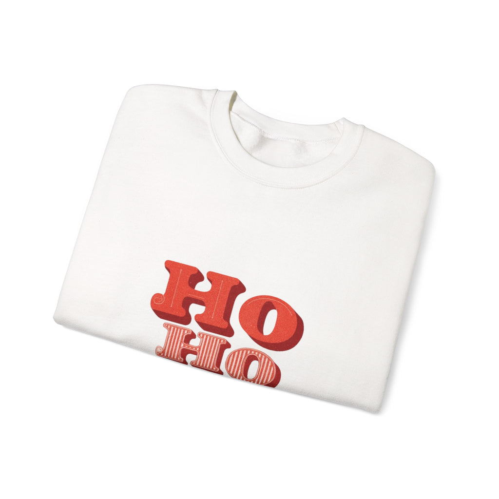 Holiday Crewneck Sweatshirt – Retro 'HO HO HO' Christmas Sweatshirt