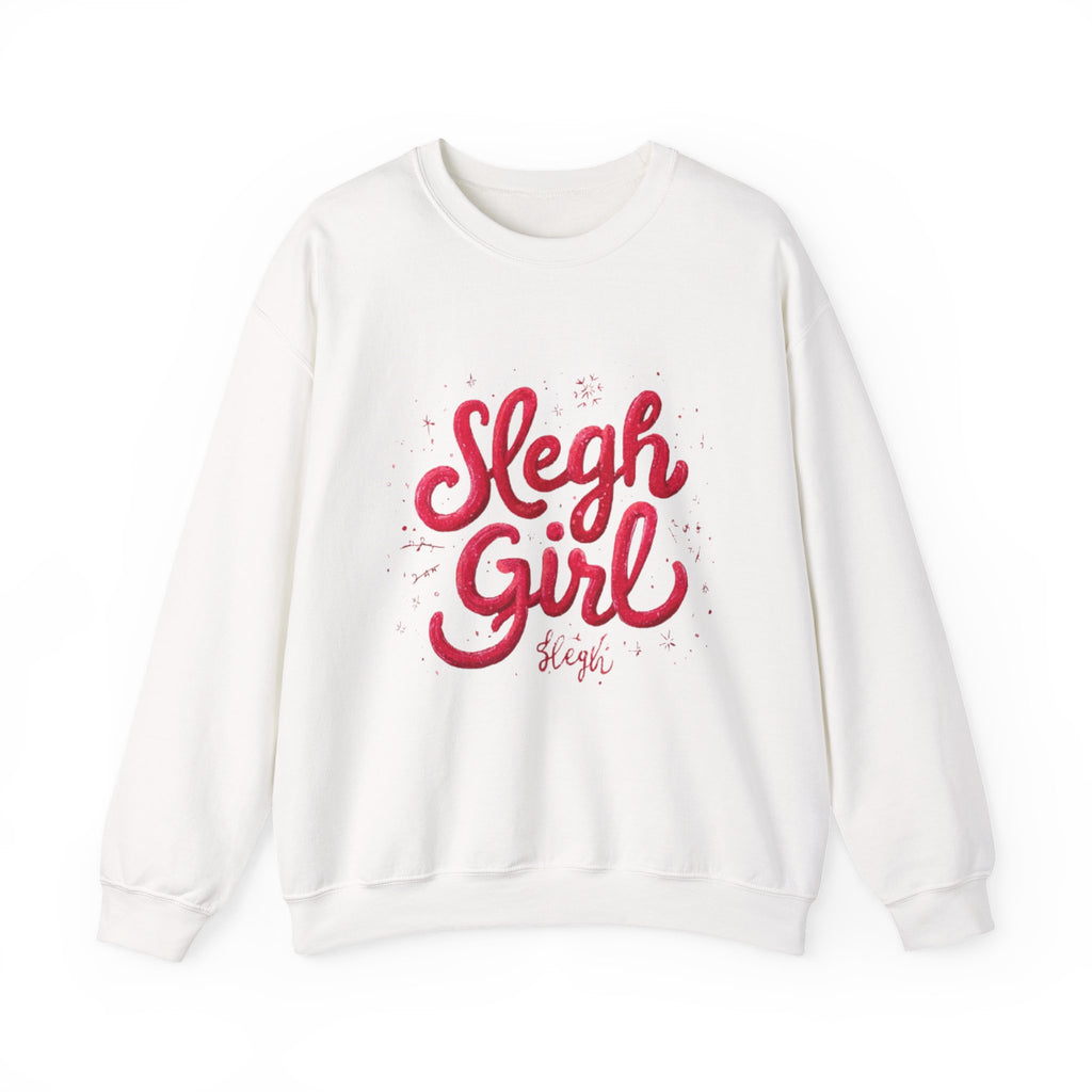 Crewneck Sweatshirt - 'Sleigh Girl' Christmas Graphic Holiday Pullover