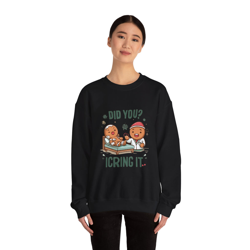 Christmas Gingerbread Sweatshirt - "Did You? I Cring It" Holiday Pullover