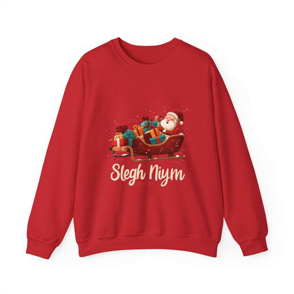 Christmas Santa Sleigh Crewneck Sweatshirt — "Sleigh Niym" Holiday Graphic