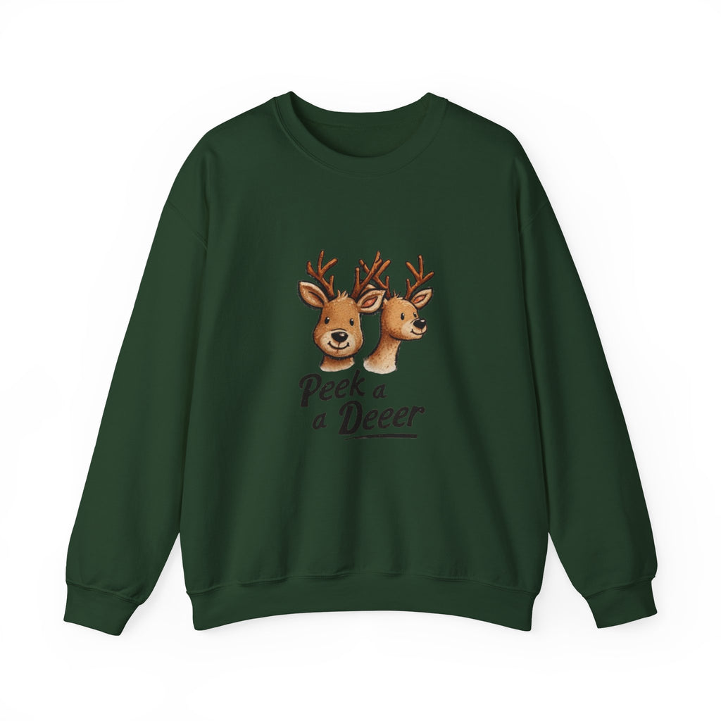Peek a Deeer Sweatshirt — Cute Reindeer Holiday Crewneck