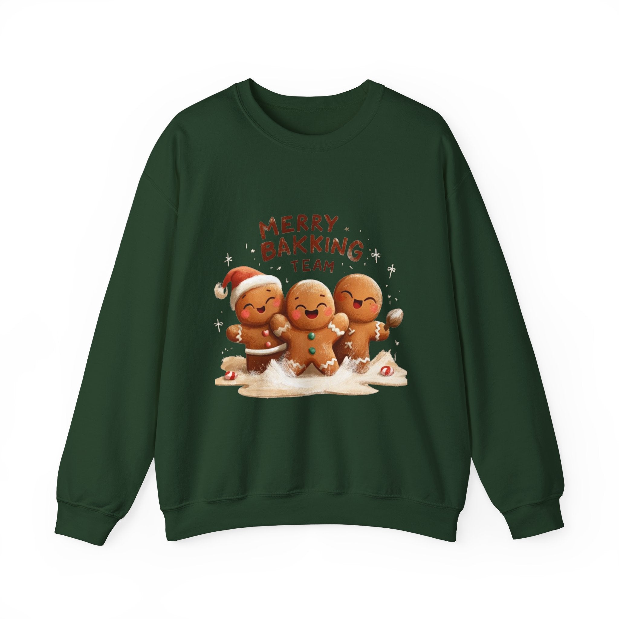 Holiday Sweatshirt - "Merry Baking Team" Gingerbread Crewneck