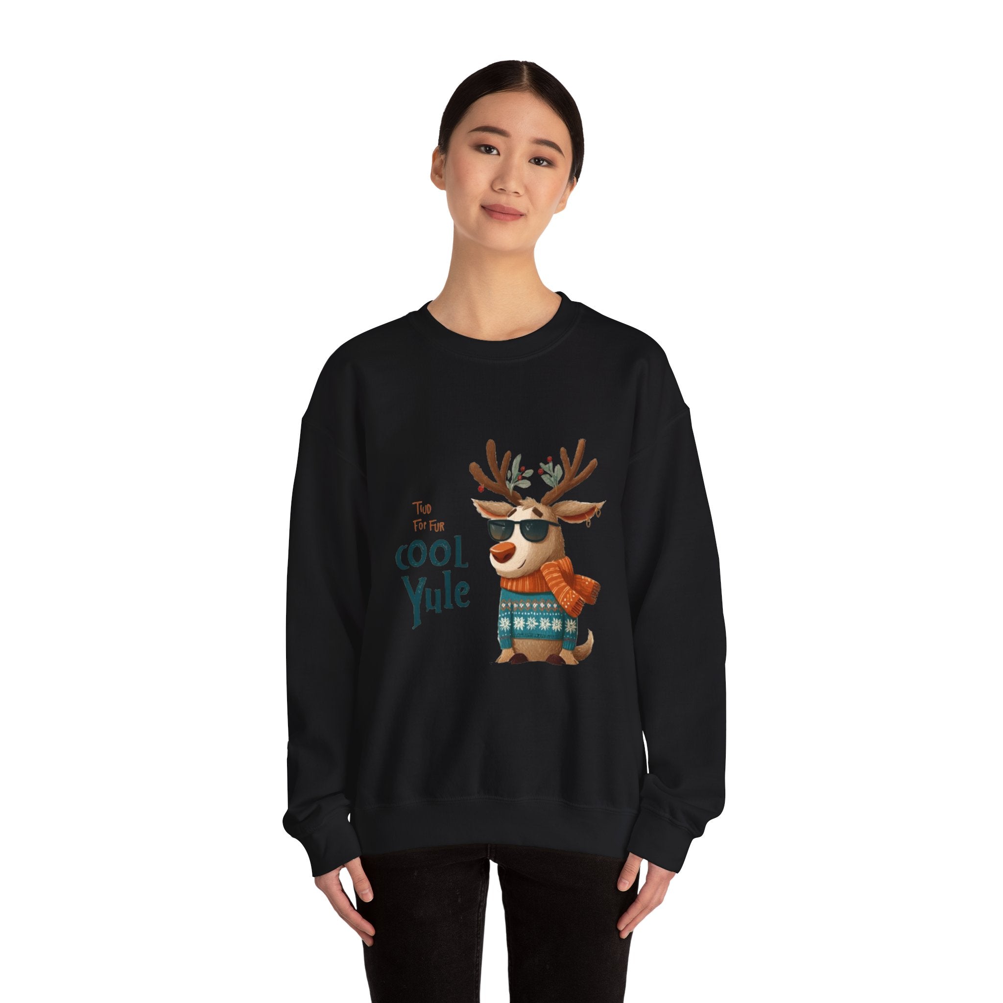 Reindeer 'Cool Yule' Crewneck Sweatshirt — Cute Holiday Graphic