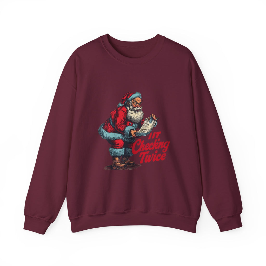 Christmas Sweatshirt - Vintage Santa "I’m Checking Twice" Holiday Crewneck